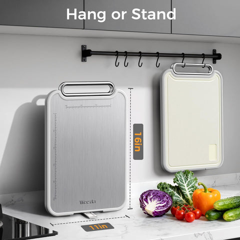 Weetla large 16×11 inch cutting board fits full-size kitchen tasks