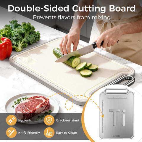 Weetla titanium side for raw meat keeps flavors separate and sanitary