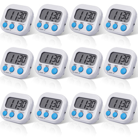 Weewooday digital kitchen timer pack with magnetic back for fridge mounting and time control
