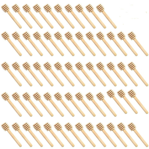 WEFOO wooden honey dipper 3-inch pack for mess-free drizzle.