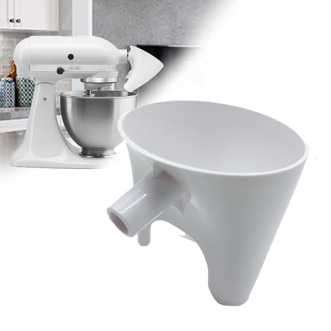 WEIAIDE flour funnel for KitchenAid attachment pours neatly into the bowl, reducing spills.
