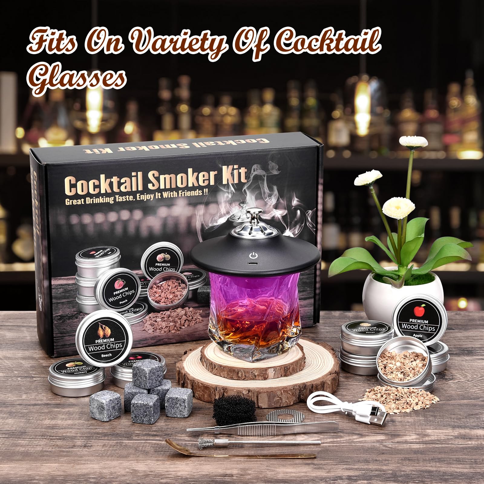Weibutech eight-flavor wood chips display for versatile smoke profiles
