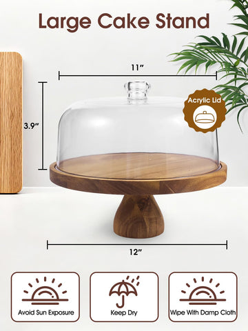 WEIFUTCH 12-inch round cake stand highlights layered cakes with a clear presentation