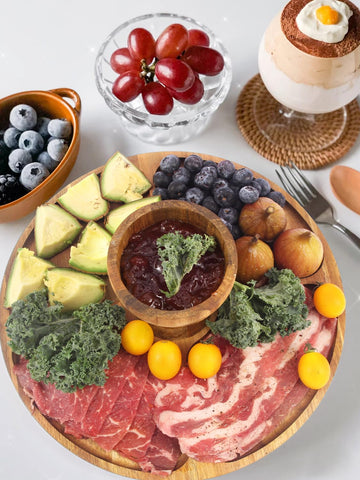 WEIFUTCH acacia base keeps desserts stable on a busy table
