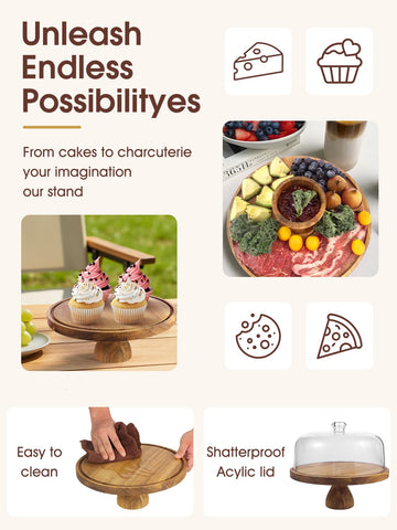 WEIFUTCH two-in-one cake stand doubles as a serving plate for snacks