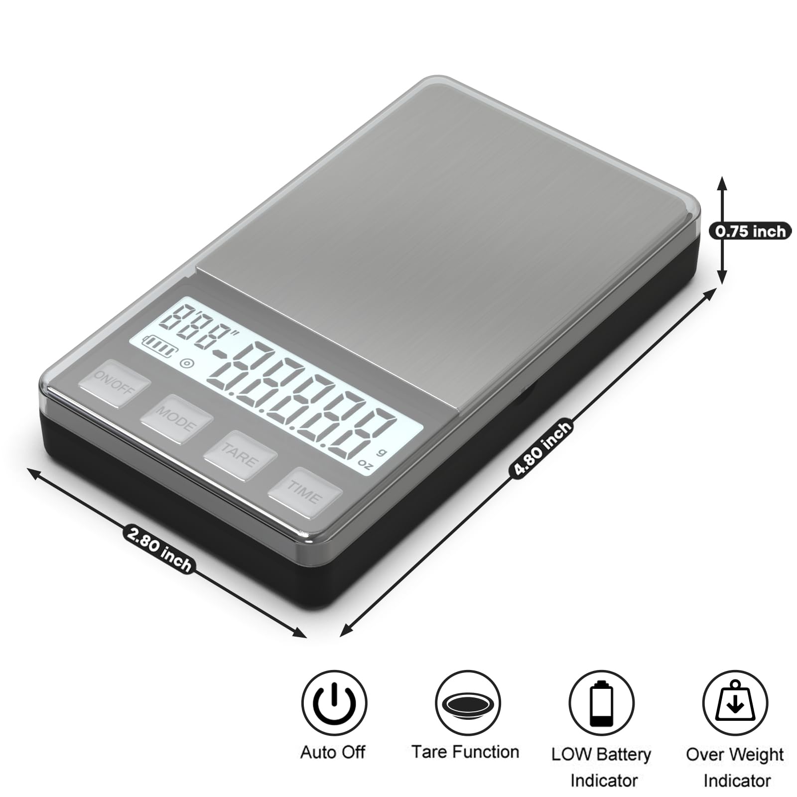 WEIGHTMAN mini digital scale close-up for accurate coffee measurements.