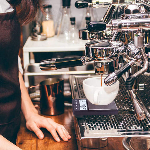 WEIGHTMAN travel-friendly coffee scale fits bags and pockets.