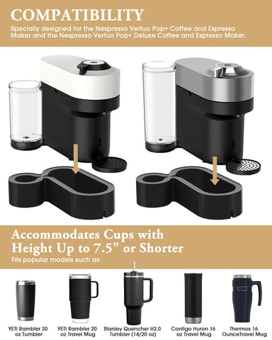 WEIGUZC riser stand supports cups up to 7.87 inches tall for diverse drinkware.