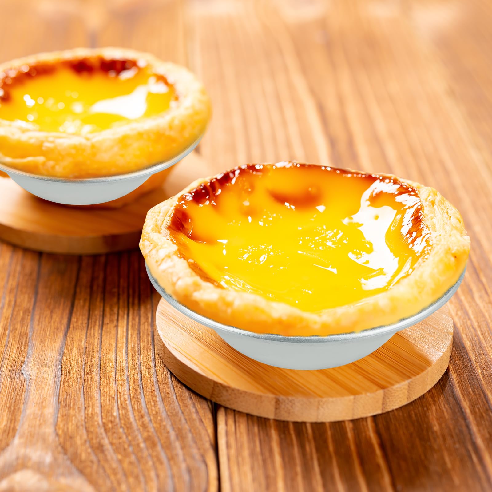 Weilan easy-clean egg tart molds after soaking for simple cleanup.