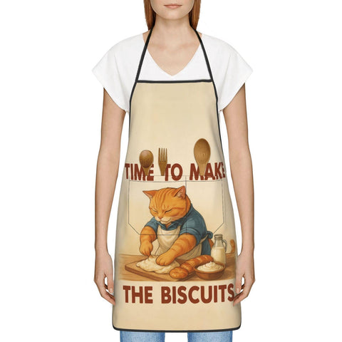 Weiscode TIME To Make The Biscuits design apron motivates baking sessions.