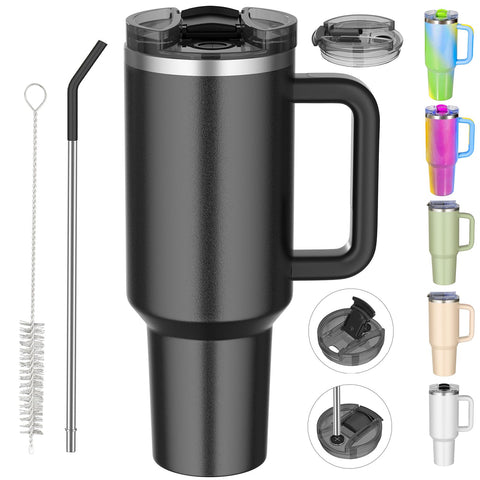 Weisidi 40oz tumbler with handle and straw for convenient hydration on the go.