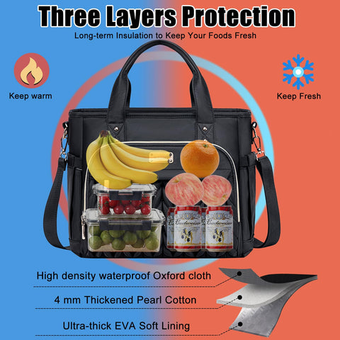 Weitars durable, water-resistant fabric shields your lunch bag from daily wear.