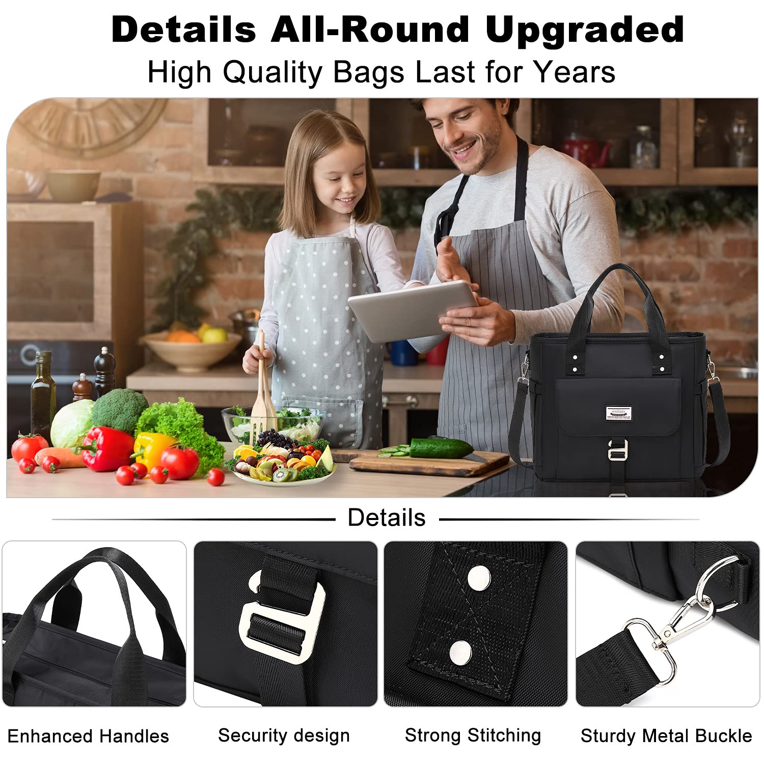 Weitars leak-proof liner helps prevent spills while carrying your meals.