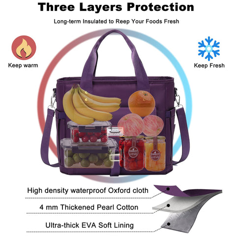 Weitars lunch bag durable oxford exterior for daily use