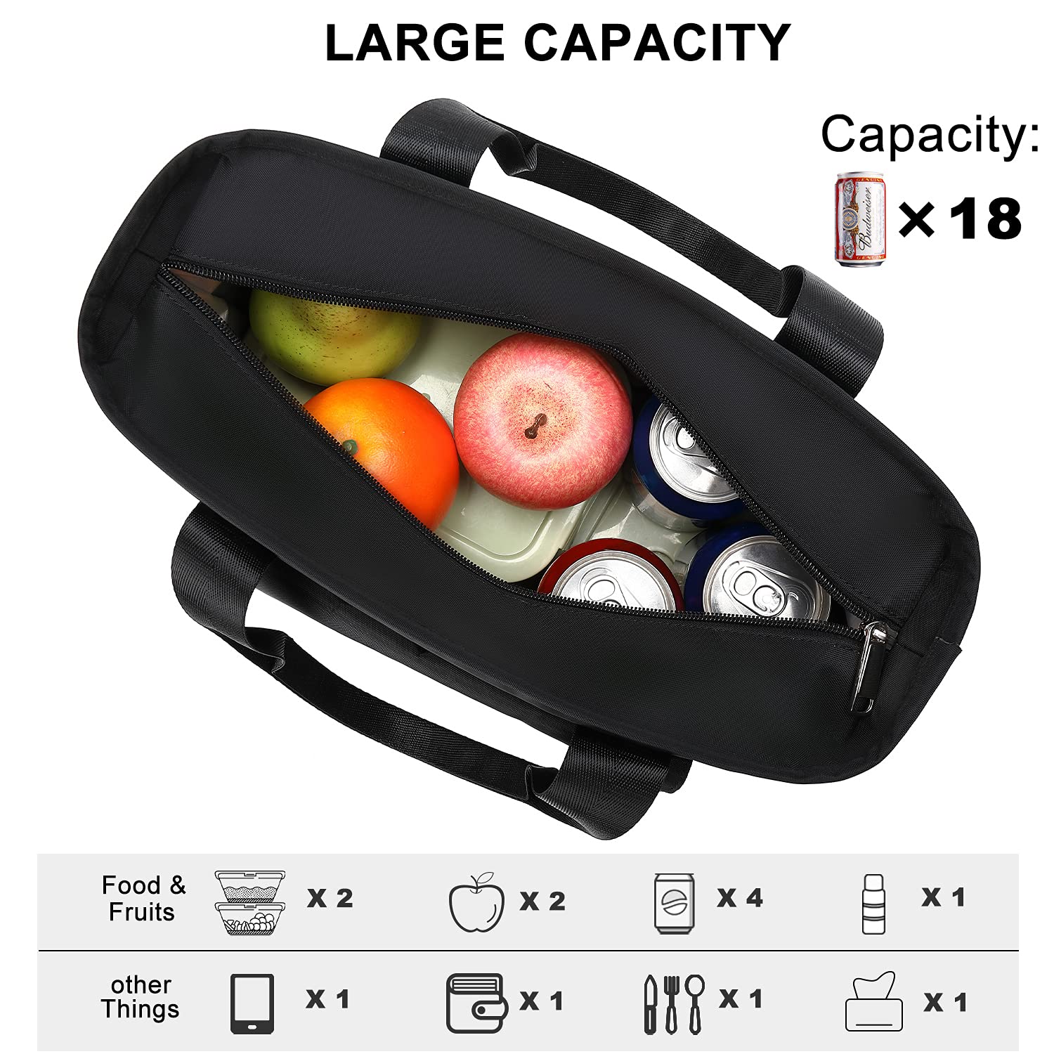 Weitars lunch bag side pockets keep bottles and umbrellas organized during commutes.