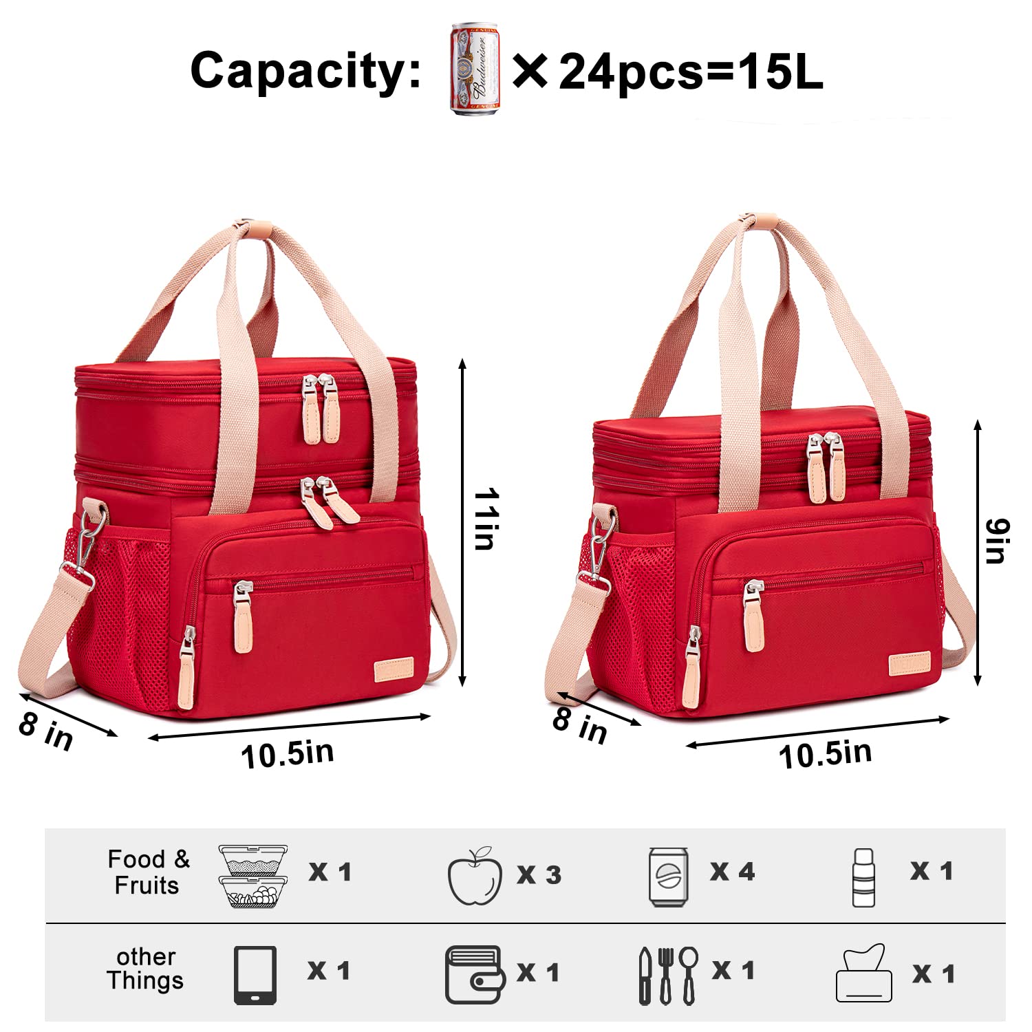 Weitars lunch bag waterproof down compartment keeps contents dry in wet conditions