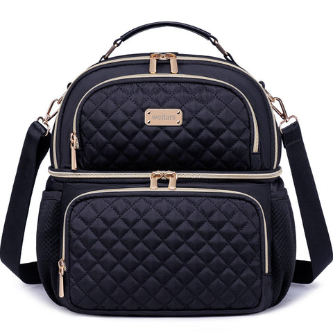Weitars lunch bag for women top dual-compartments view keeps fruits fresh and snacks organized