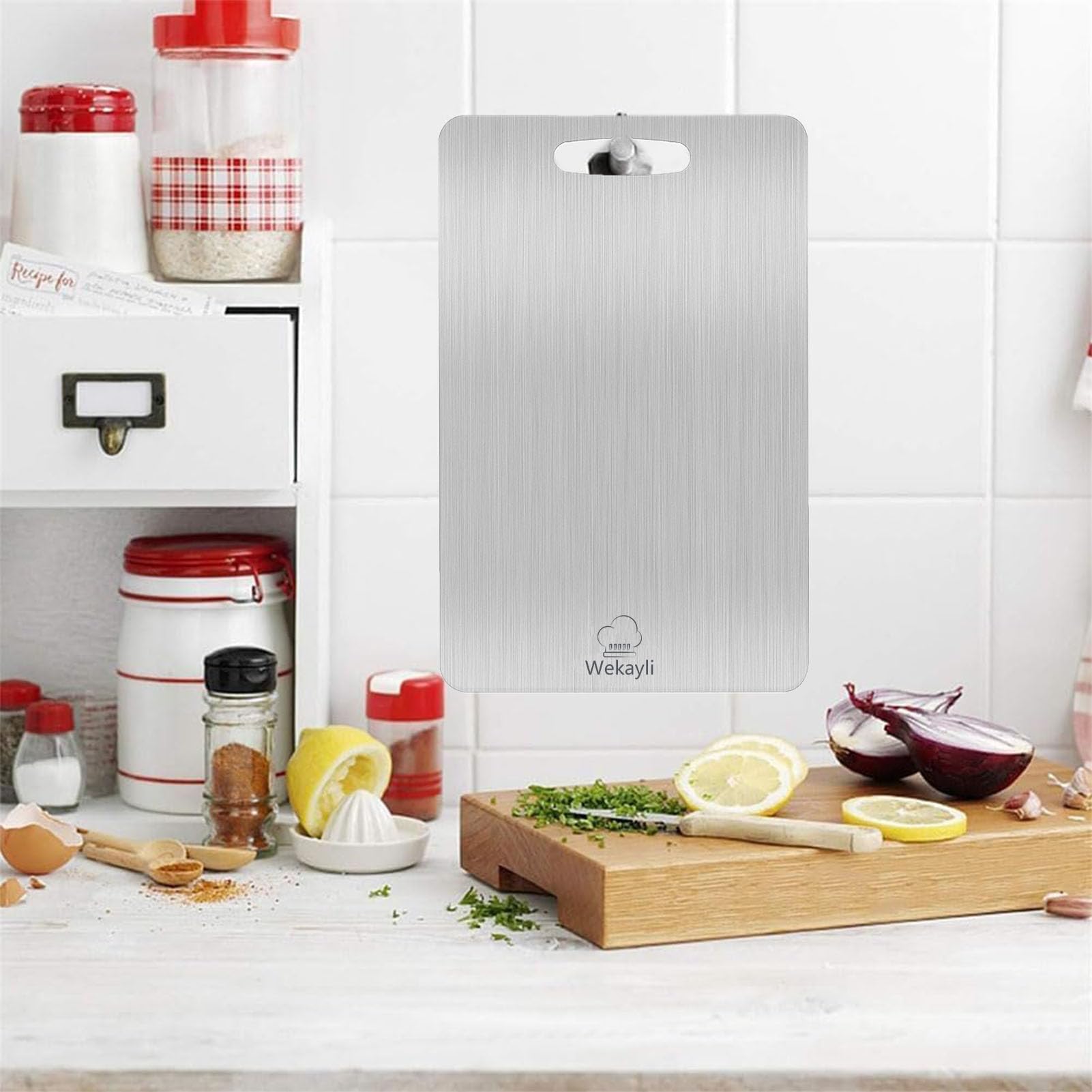 Wekayli portable steel board ideal for outdoor cooking and camping.