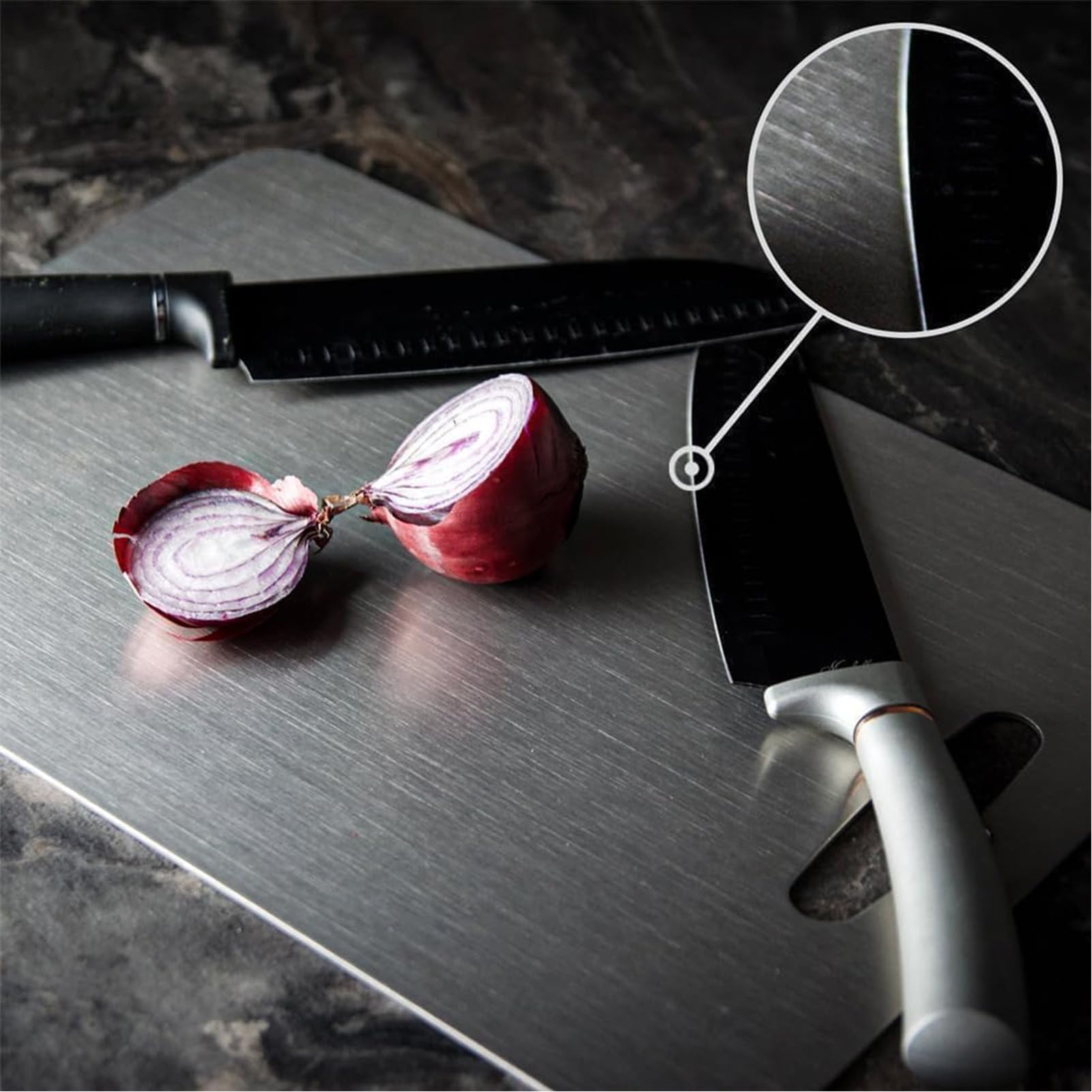 Wekayli cutting board used as a serving tray for appetizers.