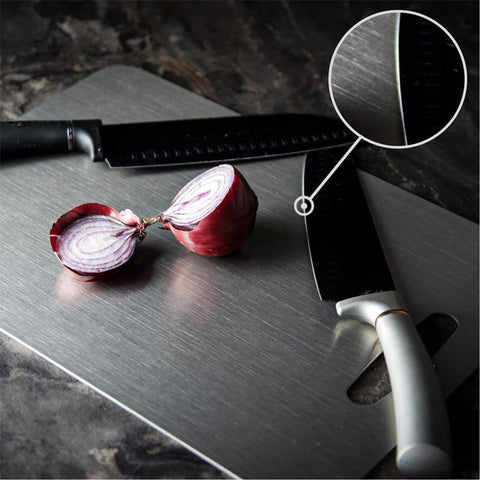 Wekayli cutting board used as a serving tray for appetizers.