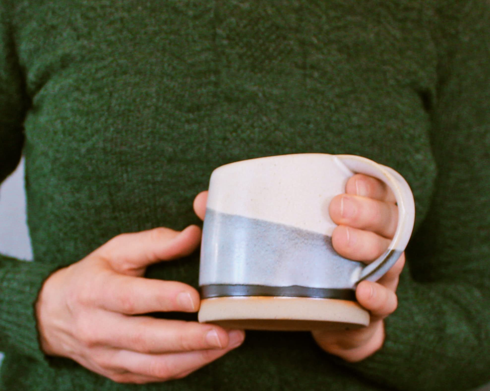Well Covered & Green day mug in white, ideal for tea or latte