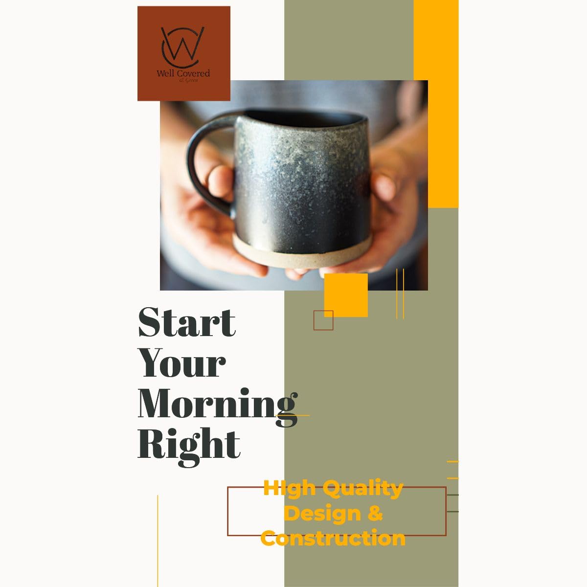 Well Covered & Green night and day mugs together showcase transitional style