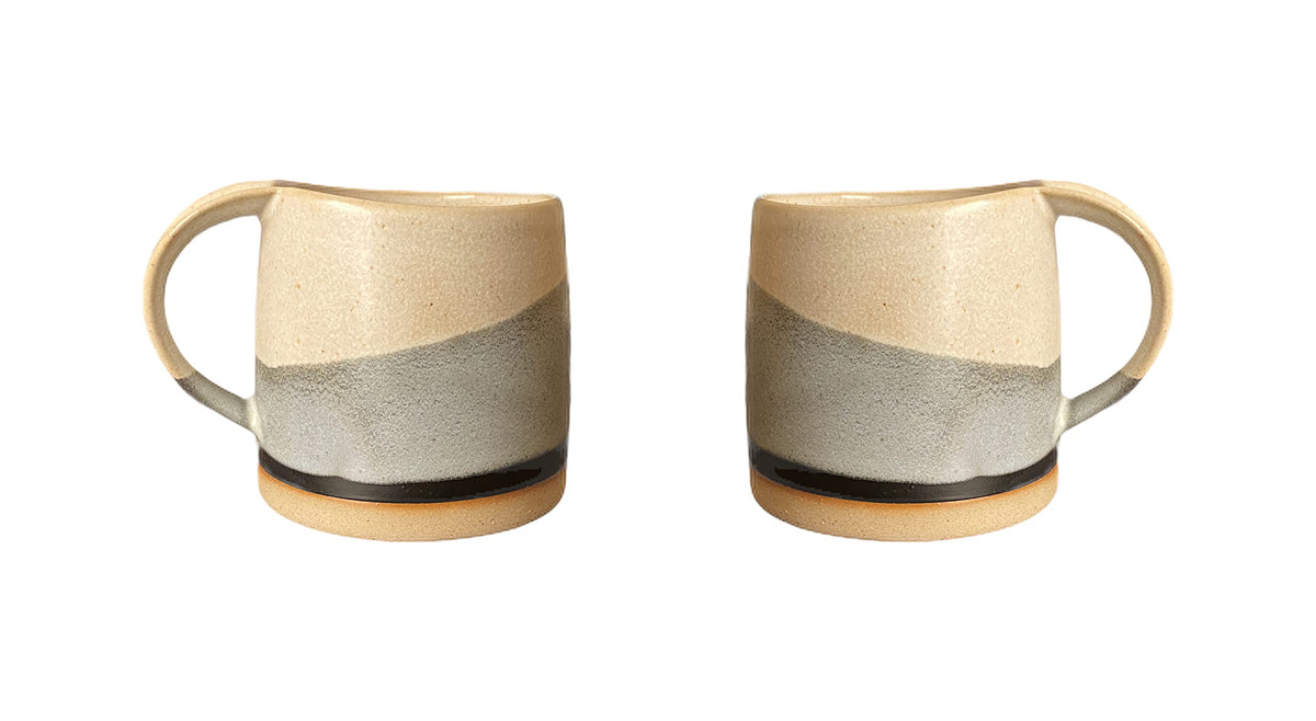 Well Covered & Green night glazed mugs pair in 12oz for morning coffee rituals