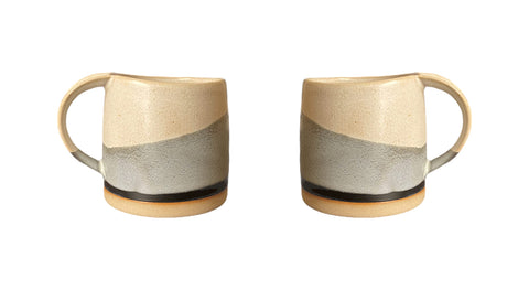 Well Covered & Green night glazed mugs pair in 12oz for morning coffee rituals