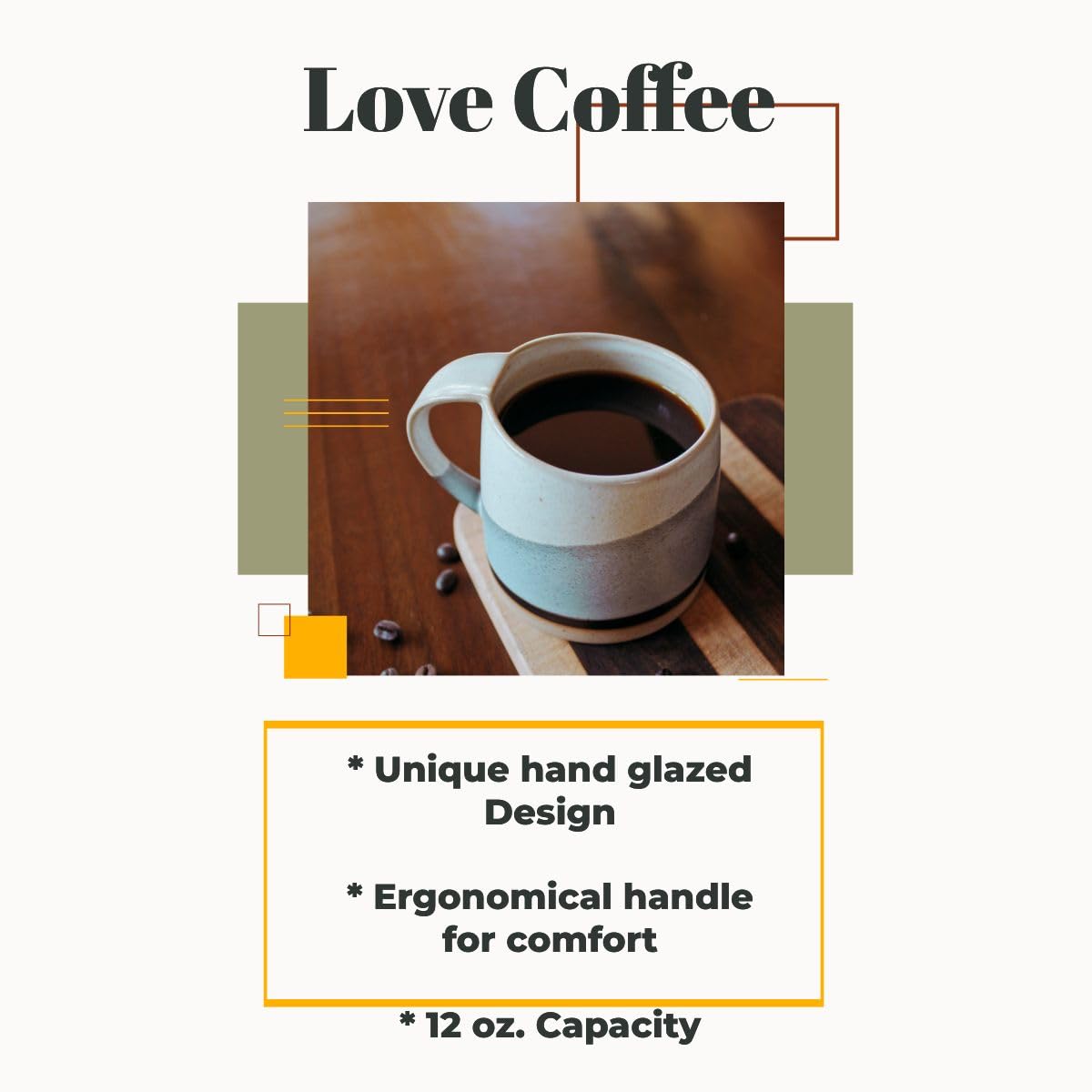Well Covered & Green cappuccino-style mug close-up shows light glaze
