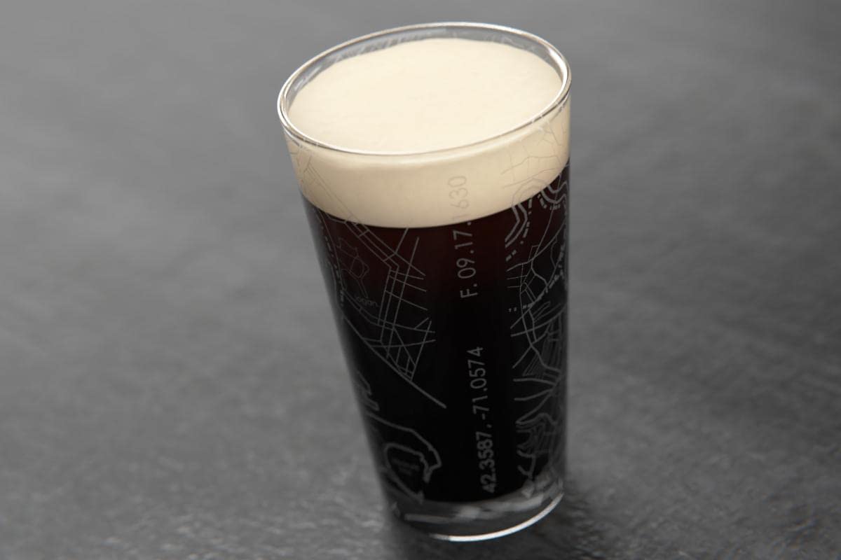 Well Told Boston Map Pint Glass crisp clear glass showcases precise engraving