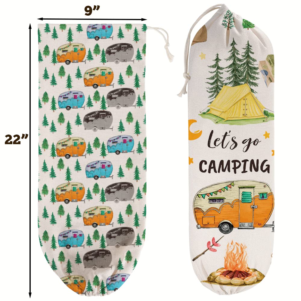 WELLBANEE rv bag dispenser in linen-cotton is durable and machine washable.