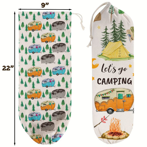 WELLBANEE rv bag dispenser in linen-cotton is durable and machine washable.