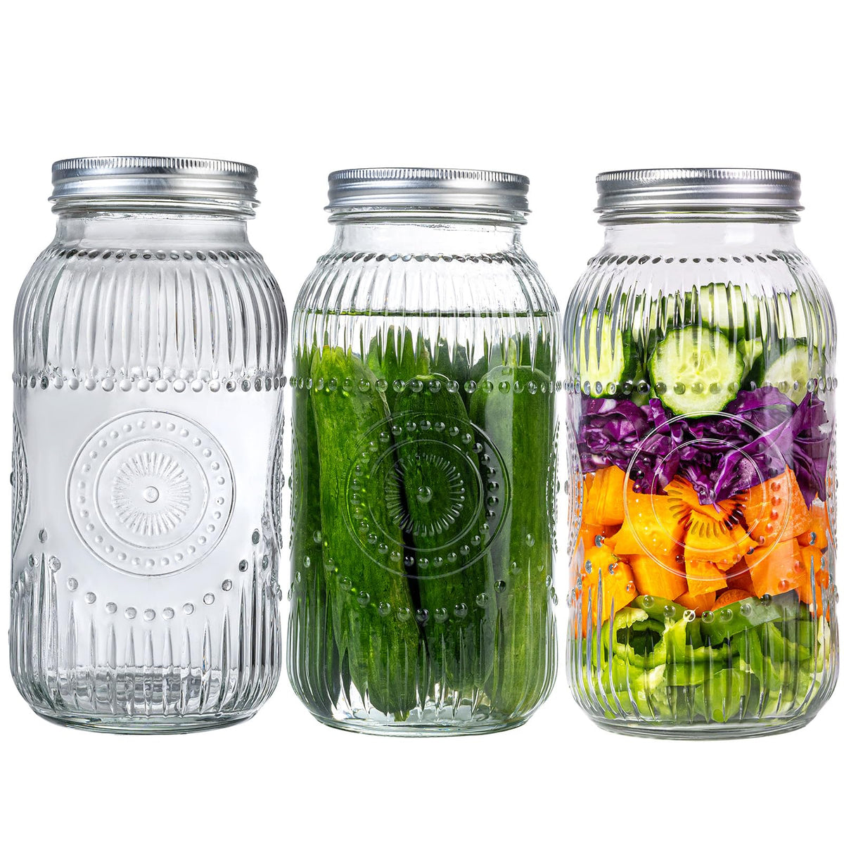 WELLIFE 64oz wide-mouth mason jar ready for canning and storage.