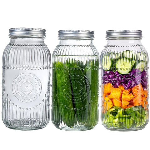 WELLIFE 64oz wide-mouth mason jar ready for canning and storage.