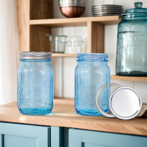 WELLIFE blue jars with airtight seal help keep foods fresh and flavorful longer.