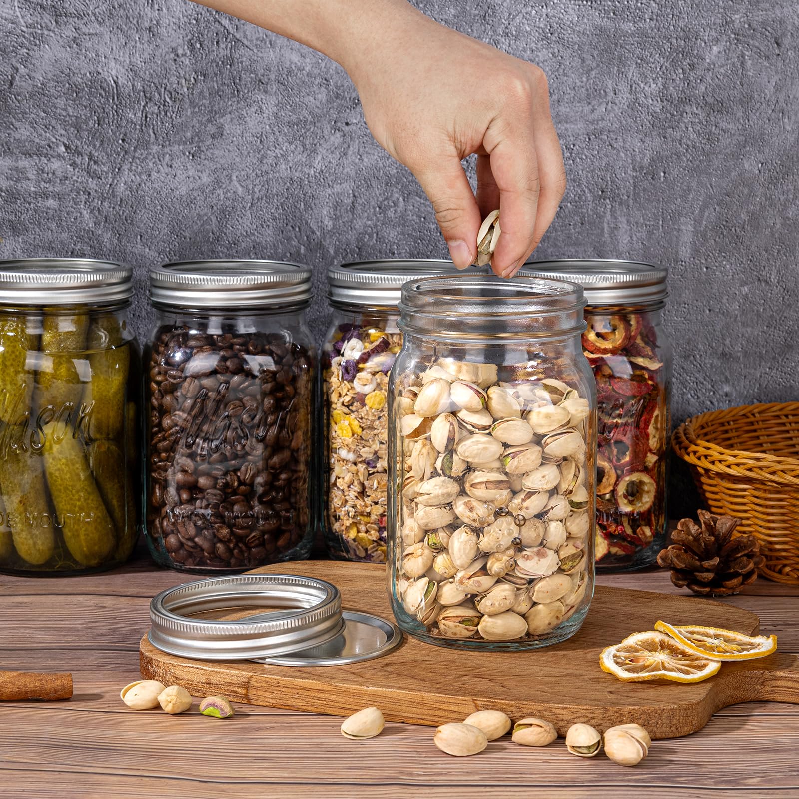 WELLIFE nine-pack jars offer abundant storage for bulk pantry staples