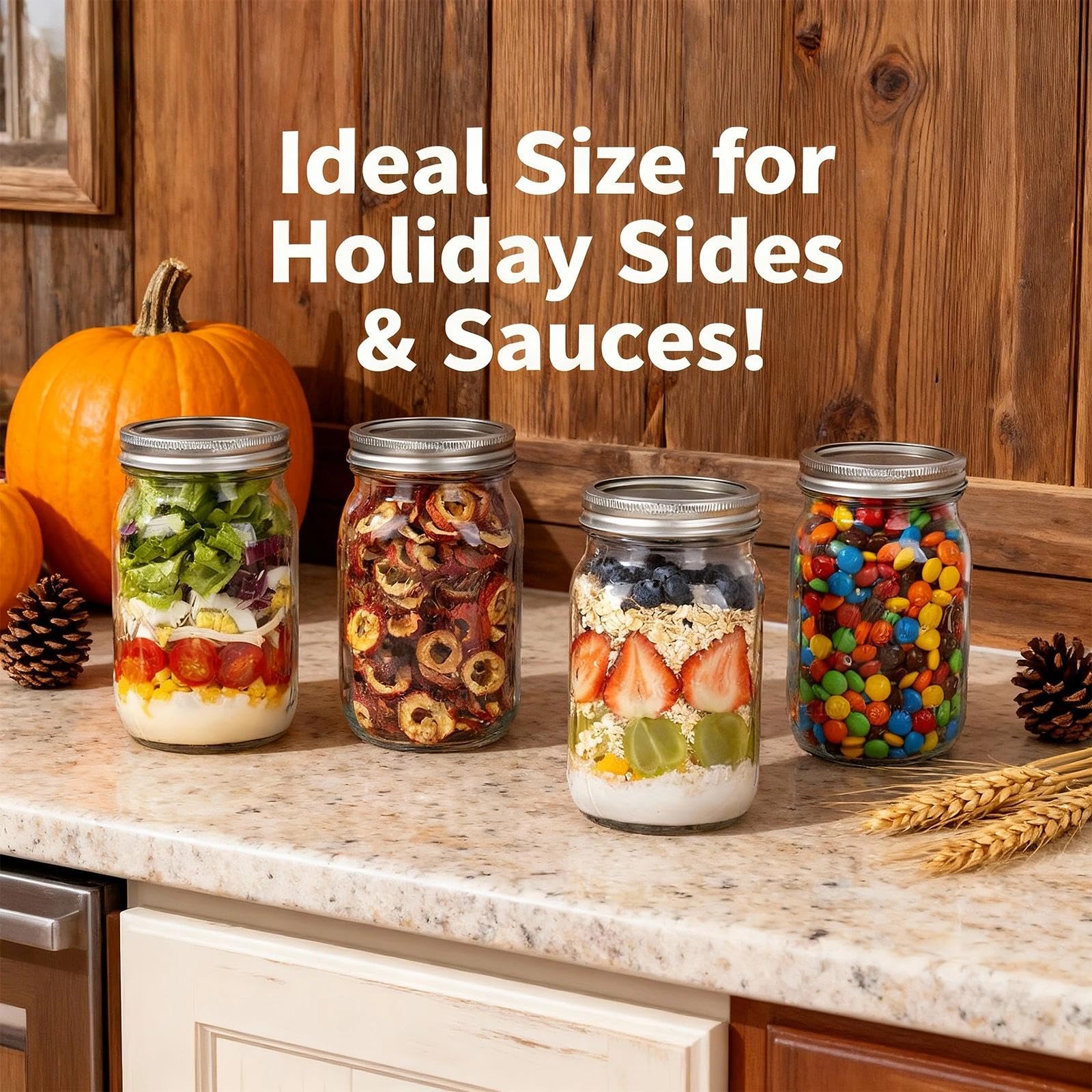 WellLife mason jar 32oz demonstrating leakproof band and secure closure for spill-free storage.