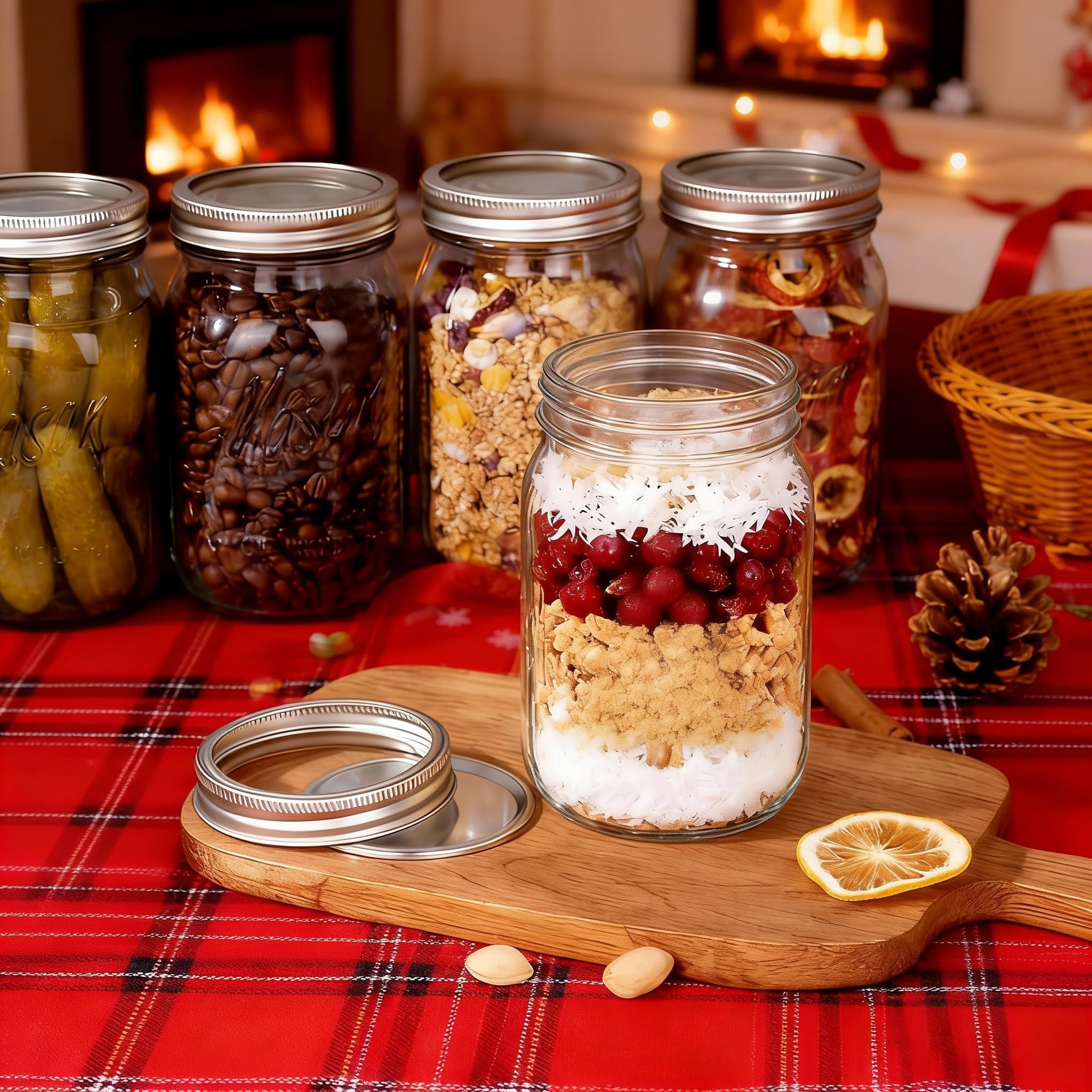 WellLife mason jar 32oz microwave and dishwasher safe for convenient cleanups.