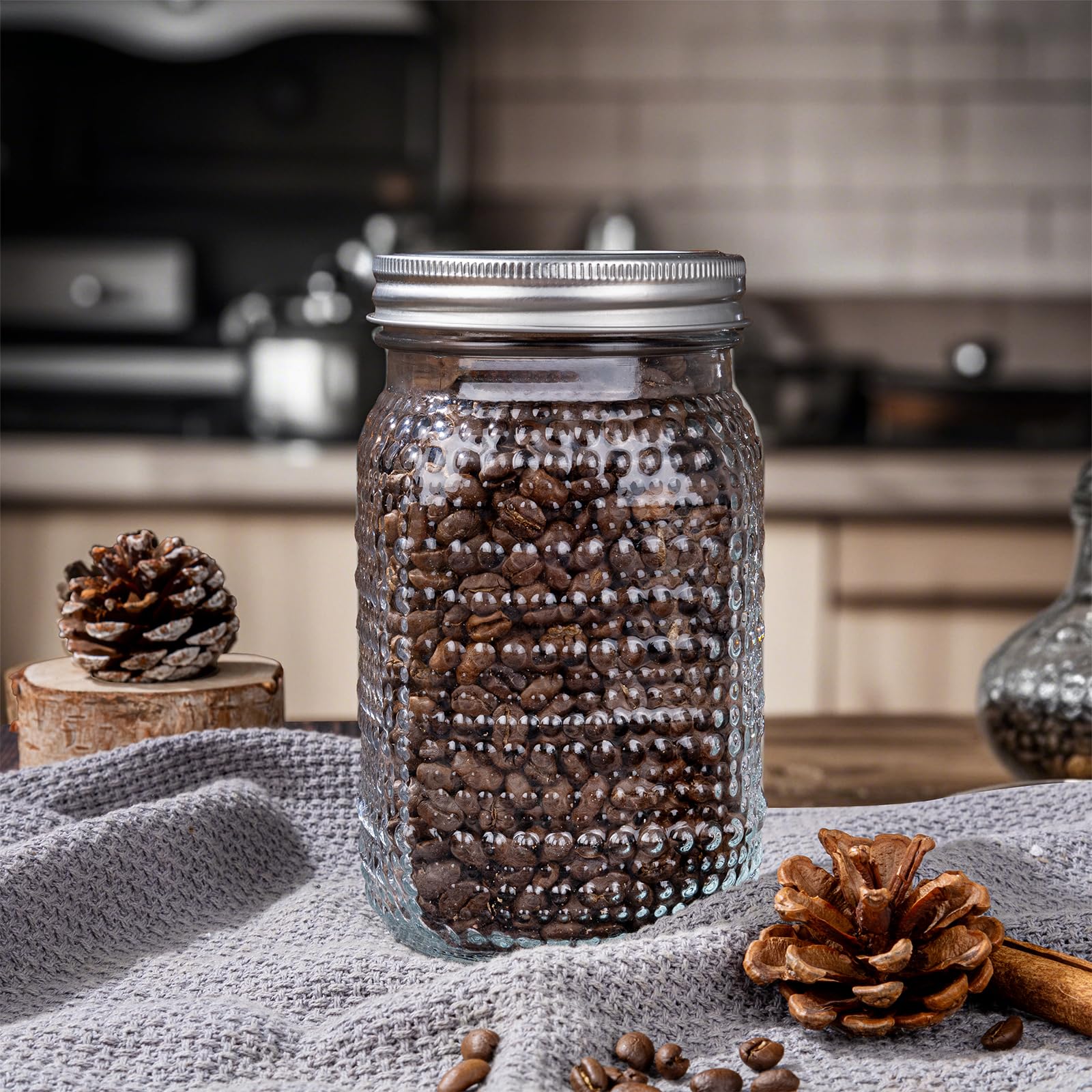 WELLIFE Mason jars 32 oz set emphasizes durable, reusable storage