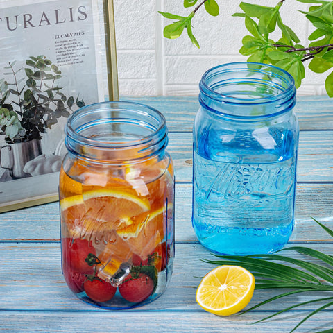 WELLIFE mason jar decor for candles and DIY gifts in modern blue glass.