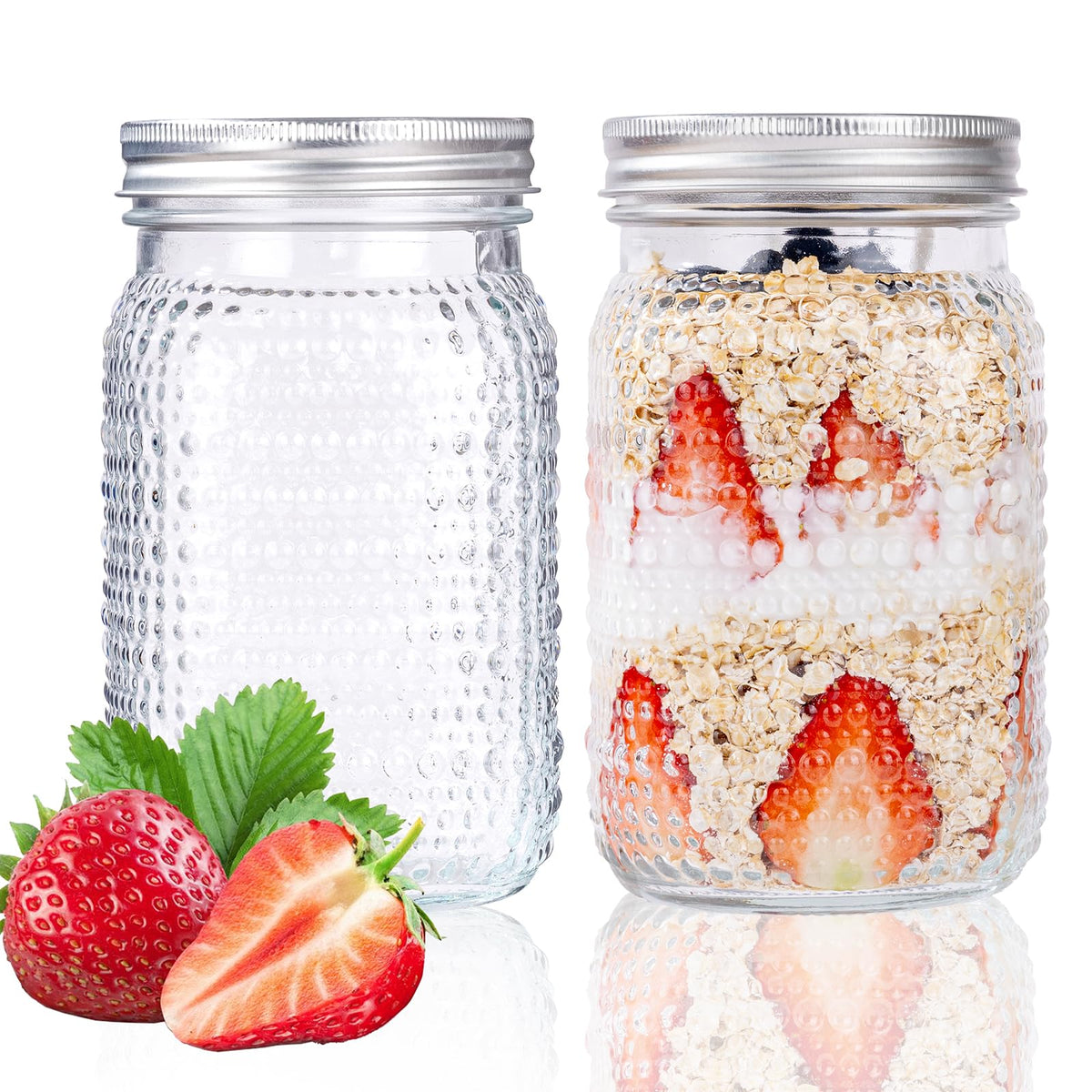 WELLIFE 32 oz wide-mouth jar lid seal demonstrates leakproof freshness