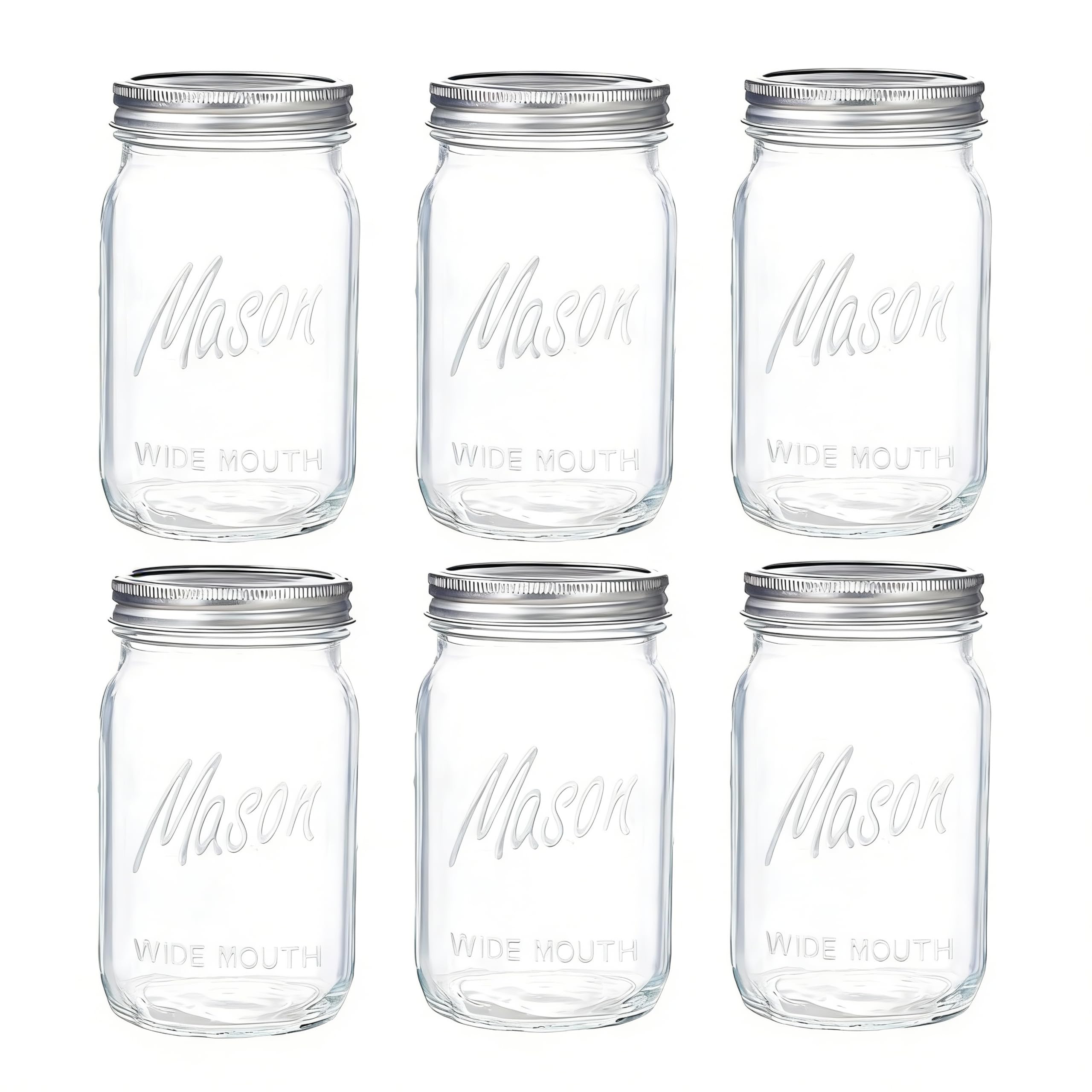 WELLIFE wide-mouth 32oz jar front view for versatile storage and easy access.