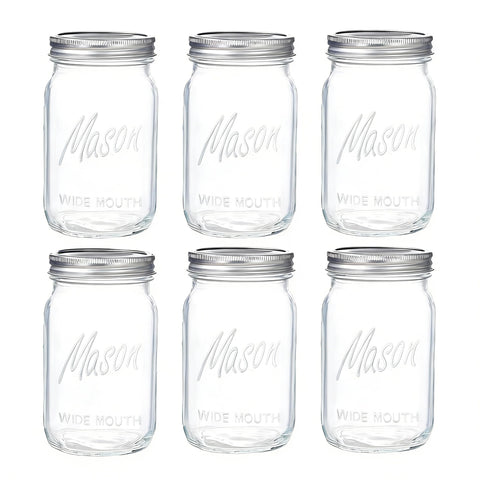 WELLIFE wide-mouth 32oz jar front view for versatile storage and easy access.