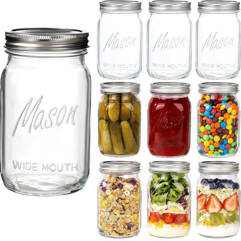 WellLife wide-mouth mason jar with lid close-up showing airtight seal for fresh storage.