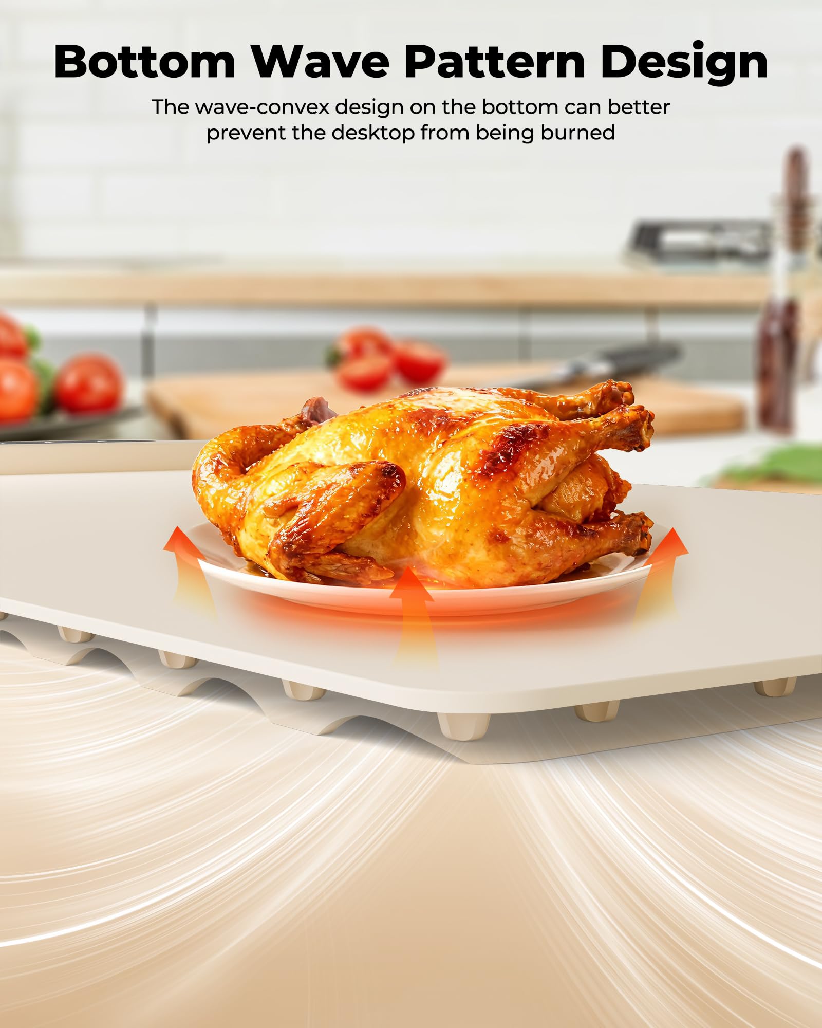 WELLPEAK large 24x15 inch heating area accommodates multiple dishes.