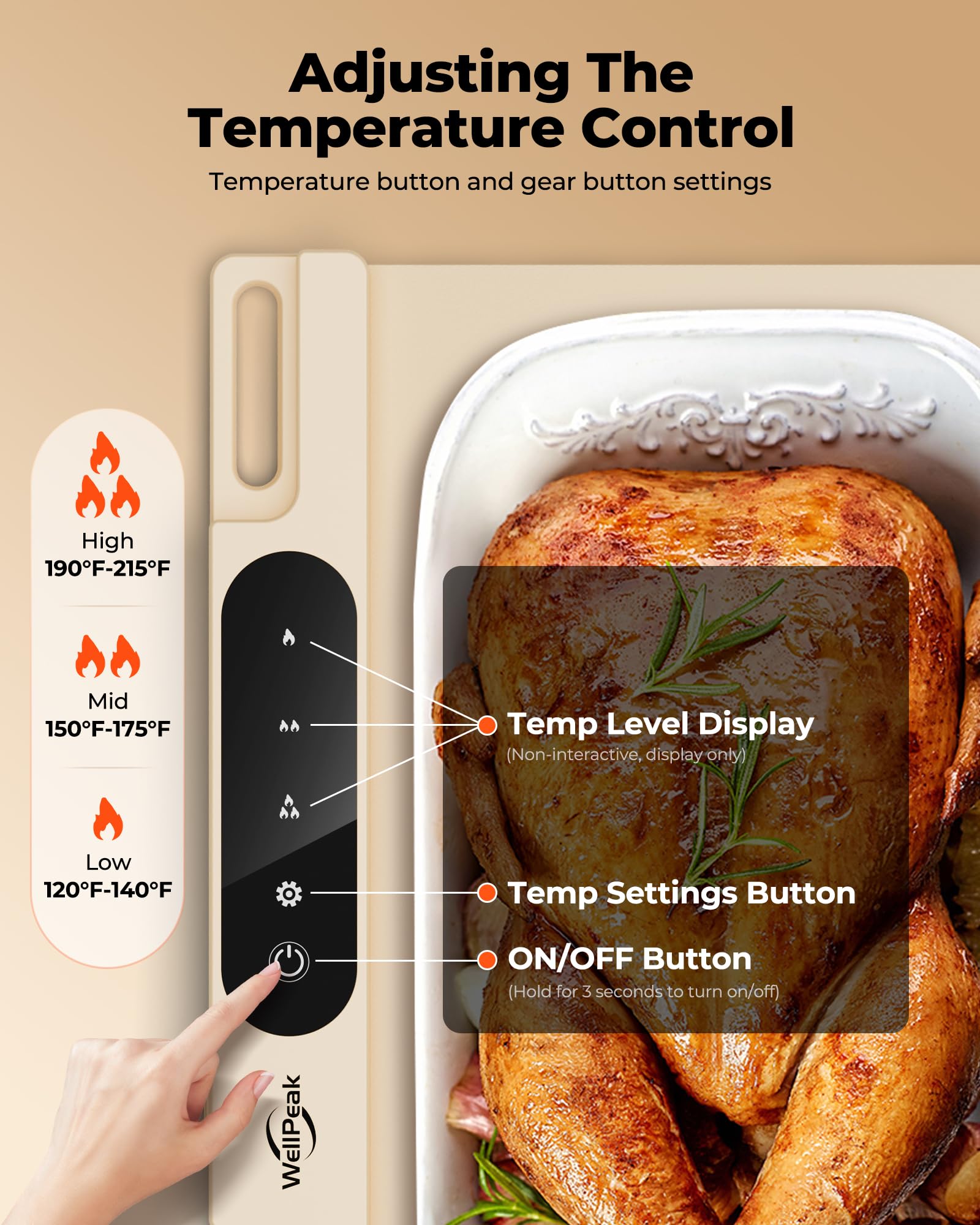 WELLPEAK warming mat delivers rapid 250W heat for efficient party setups.