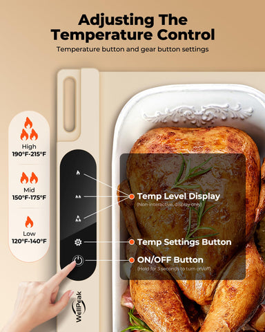 WELLPEAK warming mat delivers rapid 250W heat for efficient party setups.