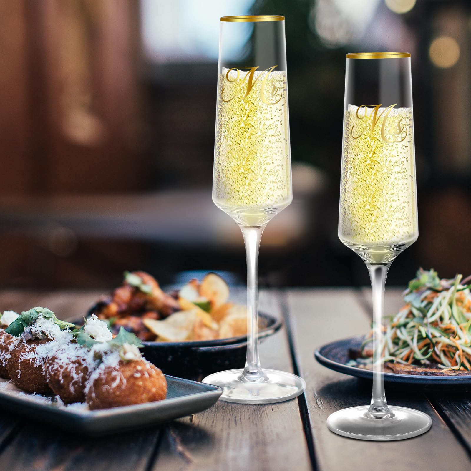 Wells 7oz champagne glasses are comfortable to hold and pour.