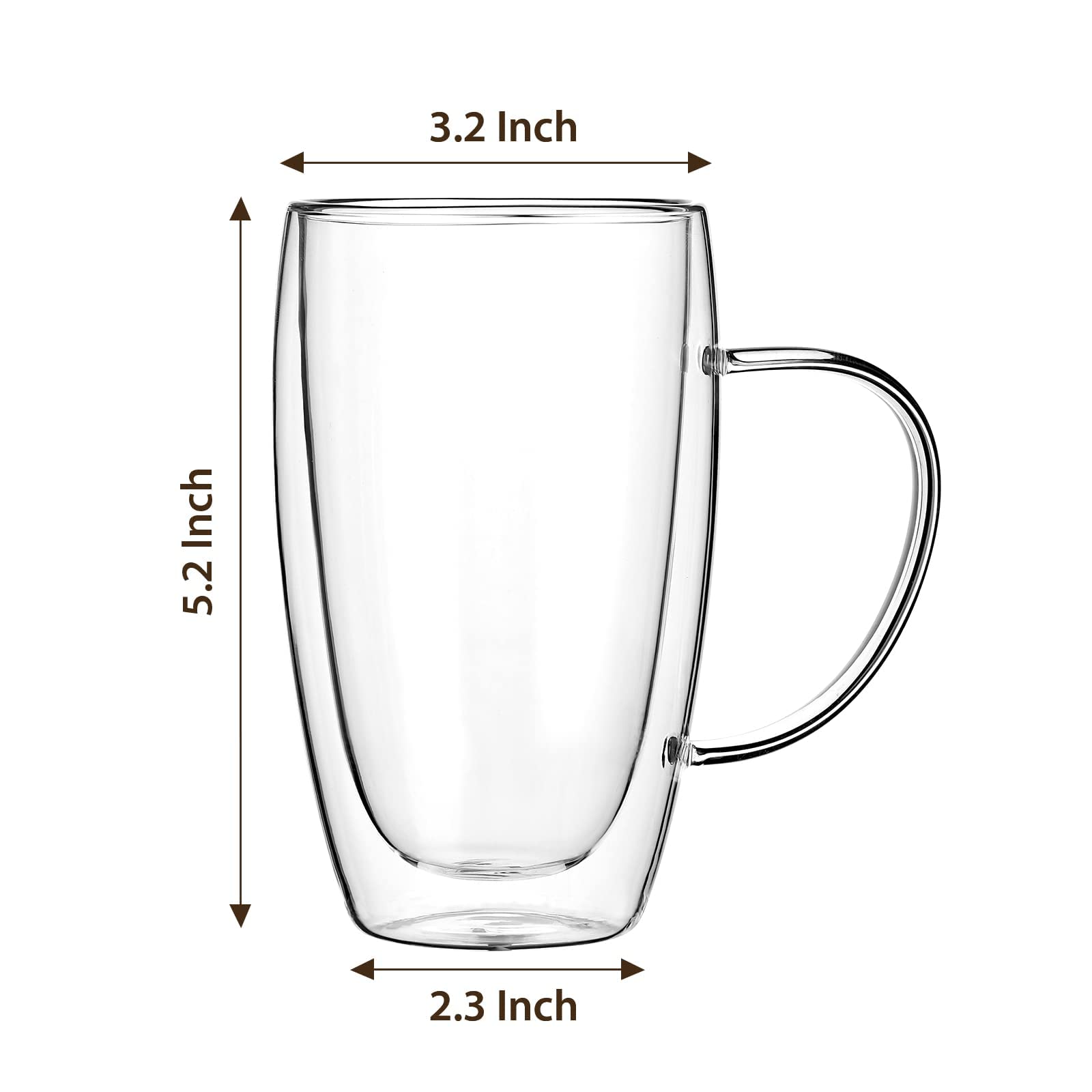 Wells borosilicate 15oz mug offers clear glass and insulation for warmth