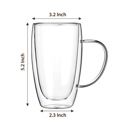 Wells borosilicate 15oz mug offers clear glass and insulation for warmth